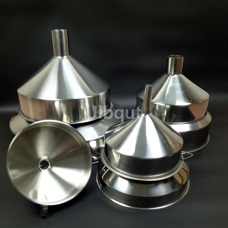 304 Big Stainless Steel Funnel Kitchen Oil Liquid leakage Funnel refueling Detachable Filter Wide Mouth Funnel Kitchen Tools