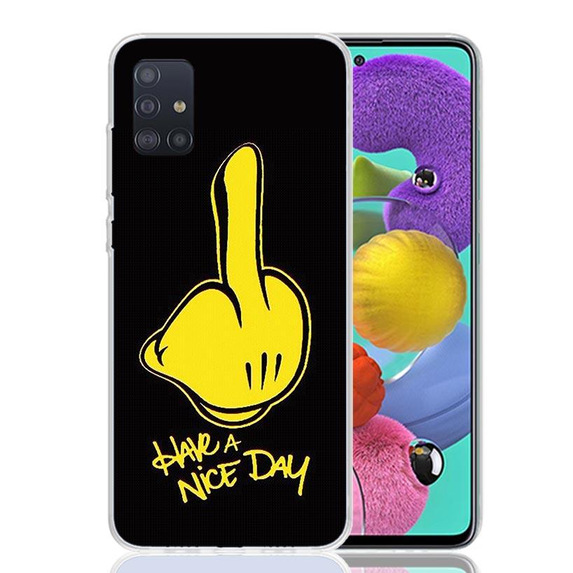 Middle Finger Phone Case For Samsung Galaxy A52 A32 A22 A12 A02S A50S A30S A51 A31 AA71 Note 20 Ultra 10 S10 Plus Galaxy A52 A42