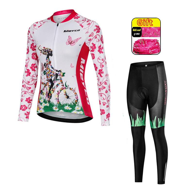 Women Cycling Jersey Pants Kits Bicicleta Clothing Long Sleeve Mtb Roupas Femininas Bicycle Equipment Ropa Deportiva Mujer