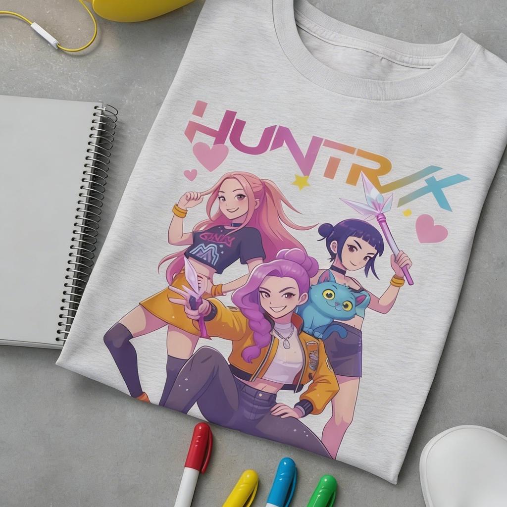 2026 Summer Kpop Demon Hunter Pattern T-Shirt Women’s and Men’s Casual Short Sleeve Street Fashion