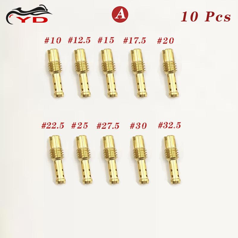 Motorcycle Carburetor Pilot Jet 8 Bleed Holes for MIKUNI VMTMTMX VM22210 AX100 EN GN TZR TM TMS SIZE 10- 60