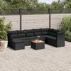 VidaXL Garden Lounge Set 9 Pcs with Cushions Black Wicker 3223780