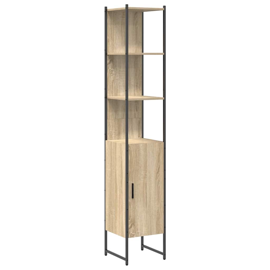 Bathroom Furniture Set with Shelf 4 Pcs Sonoma Oak Wood Based Material