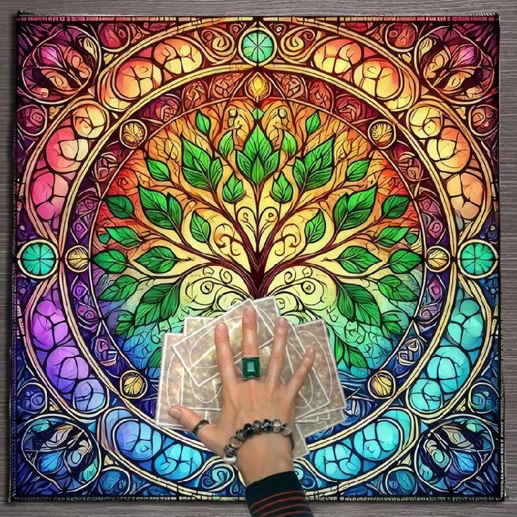 Quadratische Tischdecke, Tarot-Altardecke, Spielunterlage, Tarot-Lesen-Tischdecke, Tarot-Kartenmatte, Wahrsage-Tischdecke