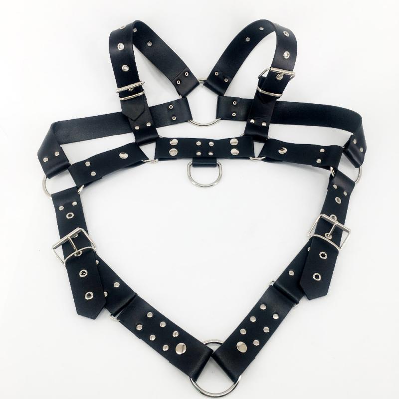 Fullyoung PU Leather Male Chest Harness Bondage Slave Fetish Restraints Straps Belts Sex Products Adult Toys Club Costumes