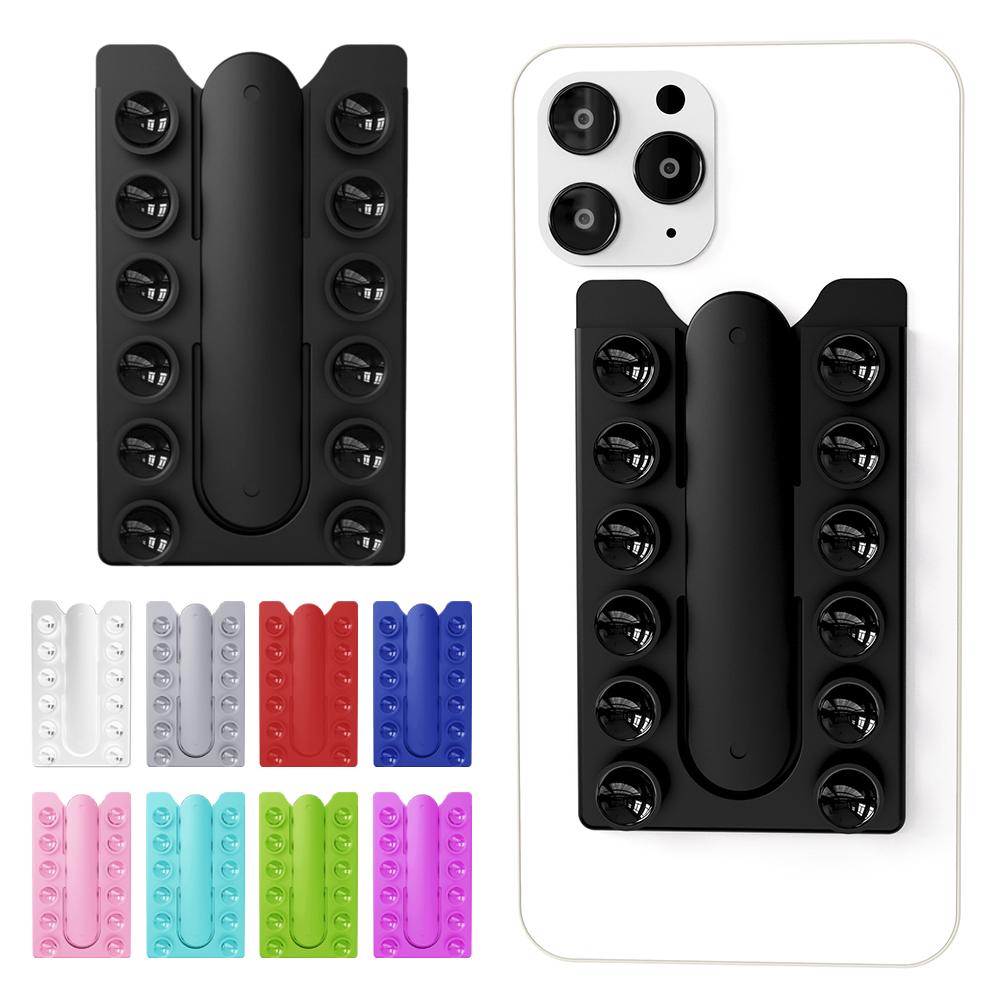 2v1 Nálepka na zadní stranu Přísavka Držák na mobilní telefon Silikonová podložka pod hrnek Stojan na smartphone na zeď Pro skleněné obklady Hladké stěny nebo Stůl