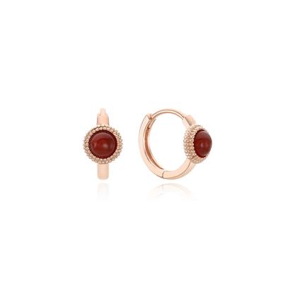 Deep Red Dew Silver Pink Earrings Tessvp11851M-3