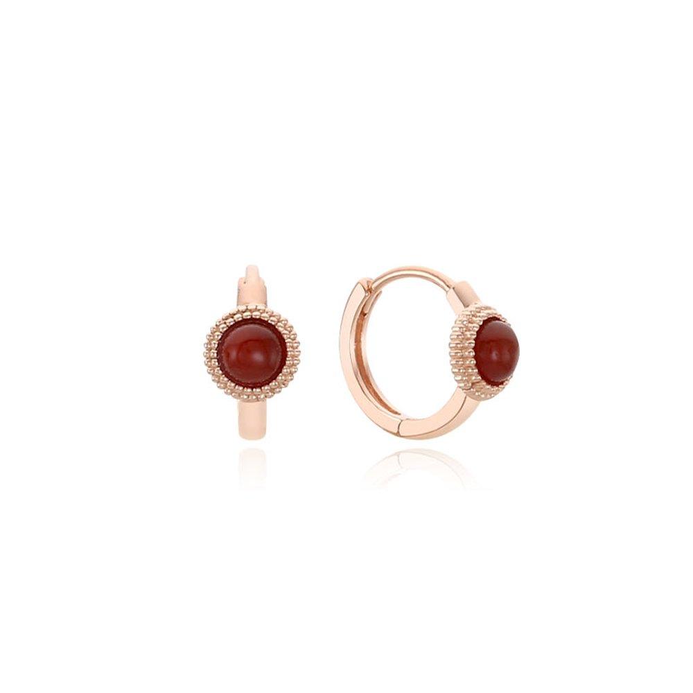 Deep Red Dew Silver Pink Earrings Tessvp11851M-3