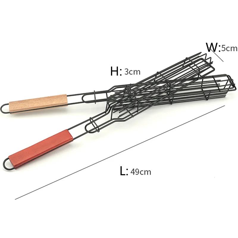 4 kusy košů na grilování špízů, grilovací rošt pro grilování zeleniny, kuřecího masa, masa