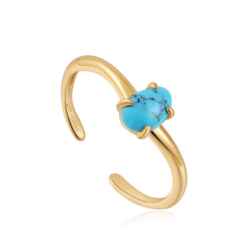 ANIA HAIE Wave Turquoise 925 Silver Adjustable Size Ring R044-01
