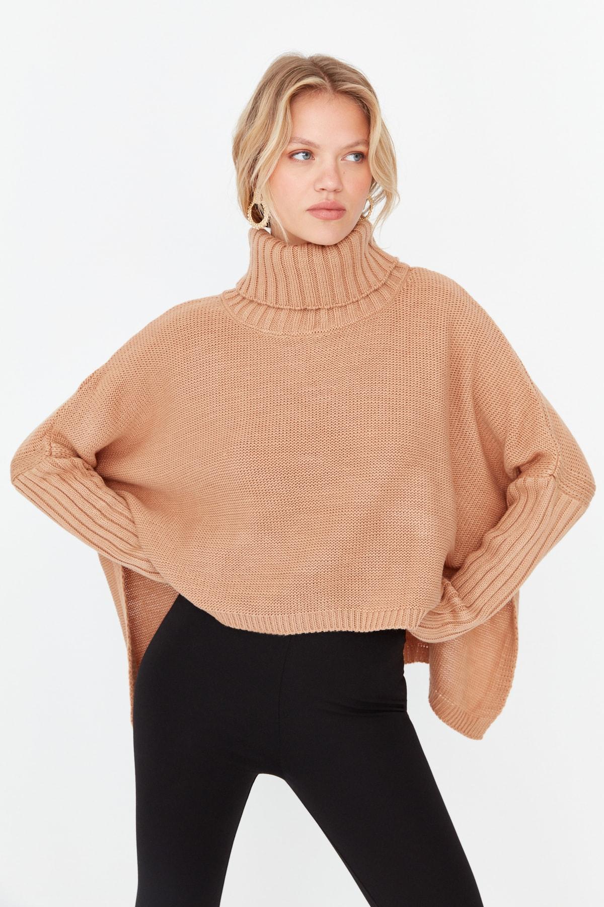 

Коричневый свободный вязаный свитер TWOAW23KZ01287