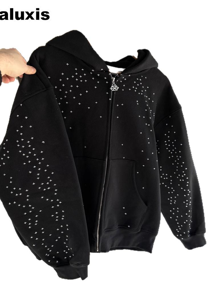 Women's Matching Winter New Casual Streetwear Aesthetic Starry Sky Hoodie