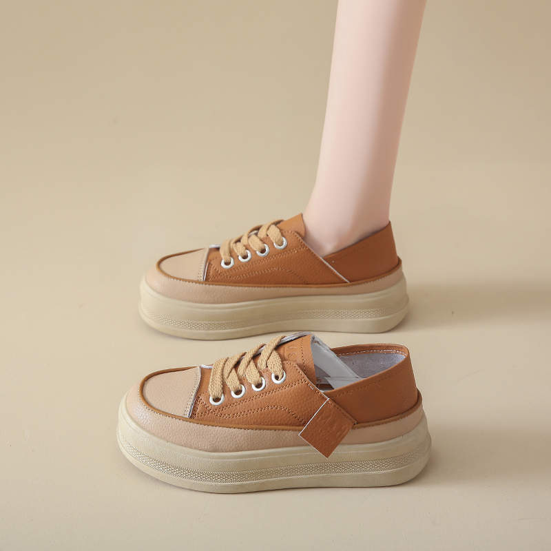 Spring and Autumn new two-wear versatile little white board shoes dissolved muffin platform single shoes casual fashion retro women's shoes