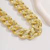 European-American Full Diamond Cuban Chain Necklace: Hip Hop Trendsetter Jewelry for Women