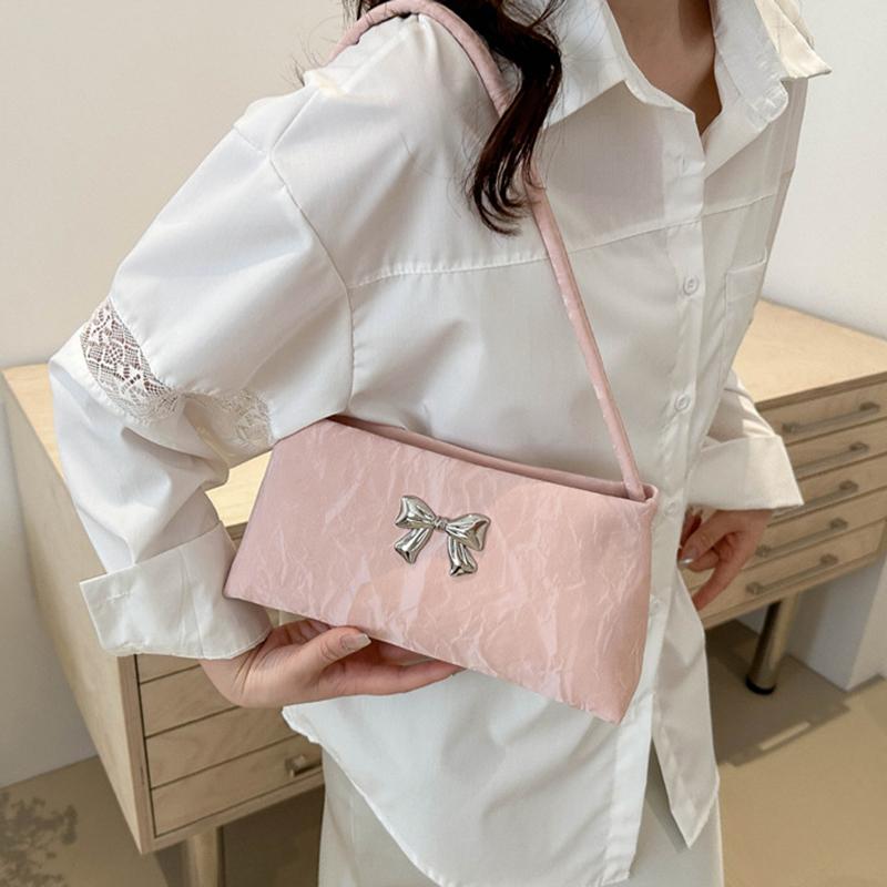 Fashion Bow Decoration Women's Shoulder Bag For Daily Used Square Casual Ladies Handbags Designer Underarm Bags AVE