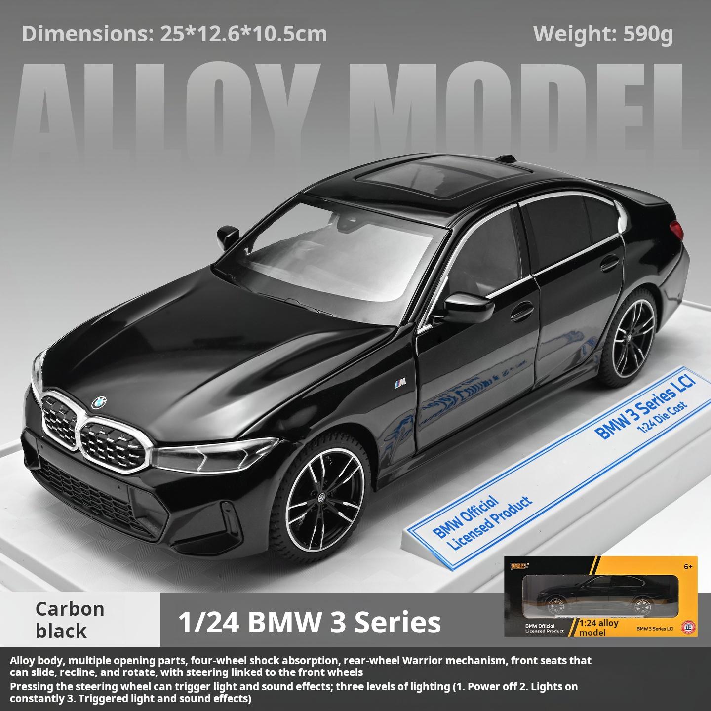 

1:24 Модель Автомобіля BMW 3 Серії зі Сплаву Литого Металу Симуляція Автомобіля Прикраса з Рухомими Сидіннями Іграшковий Автомобіль та Колекційна Прикраса Подарунки чорний