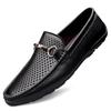 Herren weiße echte Leder Sommer Loafer - Atmungsaktiv & Bequem Freizeitschuhe.