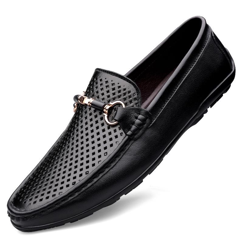 Herren weiße echte Leder Sommer Loafer - Atmungsaktiv & Bequem Freizeitschuhe.