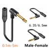 Dual channel Guitar Extension Cord Mono 6.35 TRS Male to 6.35mm Elbow 6.5 TRS Female Audio Cable 0.1m for Amplifiers Pianos HomeGood product