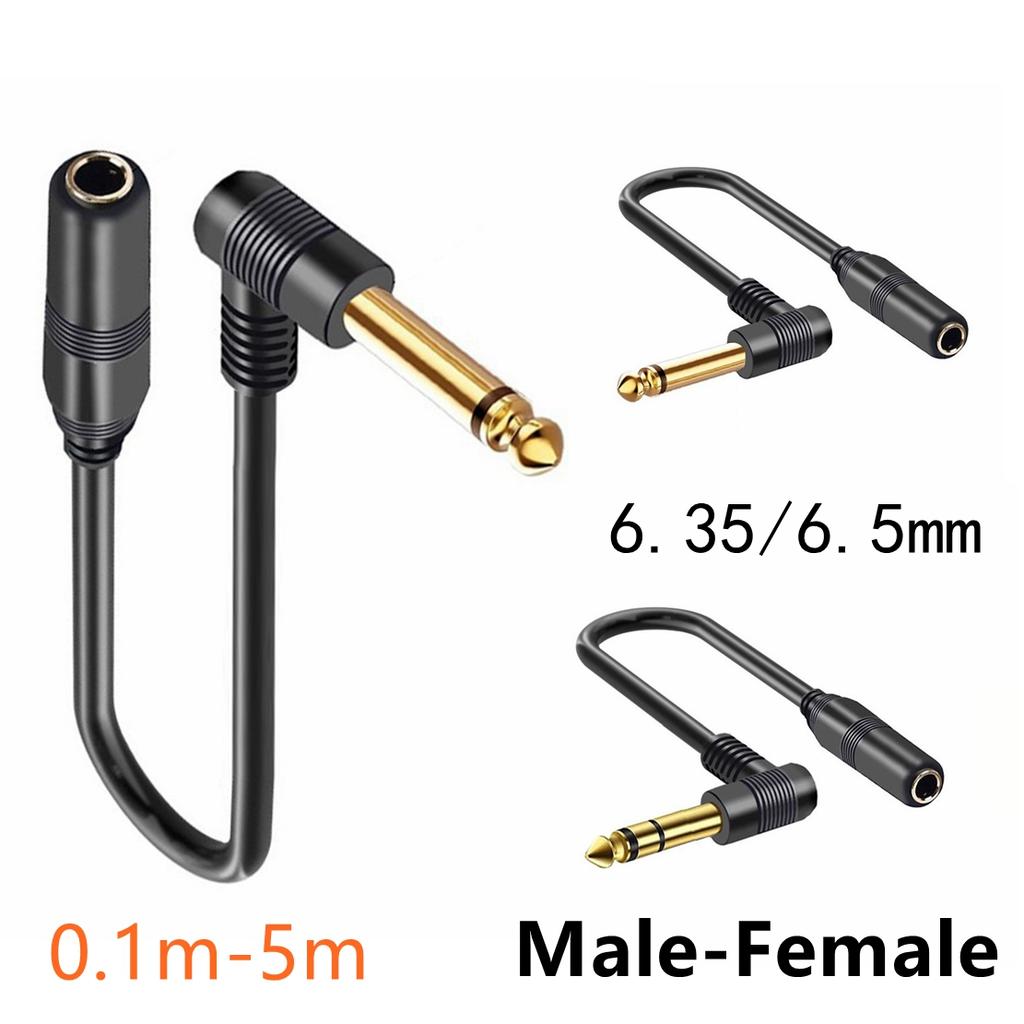 Dual channel Guitar Extension Cord Mono 6.35 TRS Male to 6.35mm Elbow 6.5 TRS Female Audio Cable 0.1m for Amplifiers Pianos HomeGood product