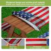 Picnic Table Cover Set American Flag Fitted Table Cover with 2 Bench Covers Waterproof Windproof Tablecloth with Elastic Edges for Outdoor Camping