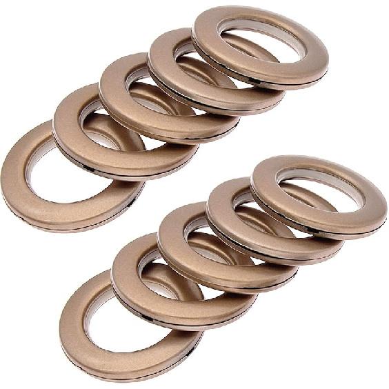 32 Pack Curtain Grommet, Home Sewing Depot Fast-Set Plastic,Inner Diameter 1-9/16"(40mm) Curtain Eyelet Rings Nanoscale Low Noise Roman Ring (Brown)
