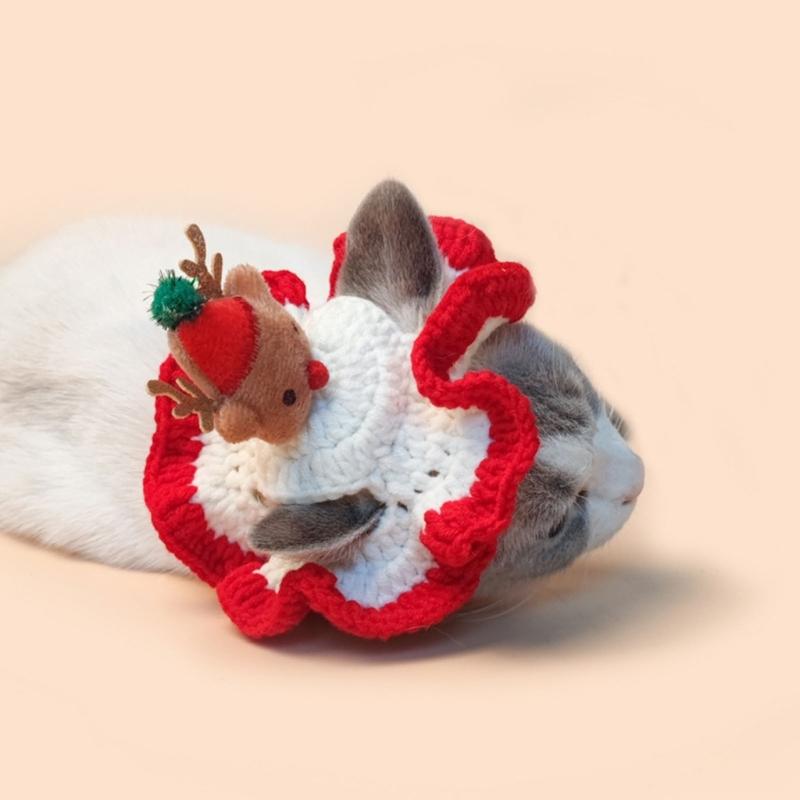 Small Dogs Costume Santa Hat Christmas Pet Knit Hat Cat Party Headwear Dogs Cats Festival Clothing Cosplay Decoration