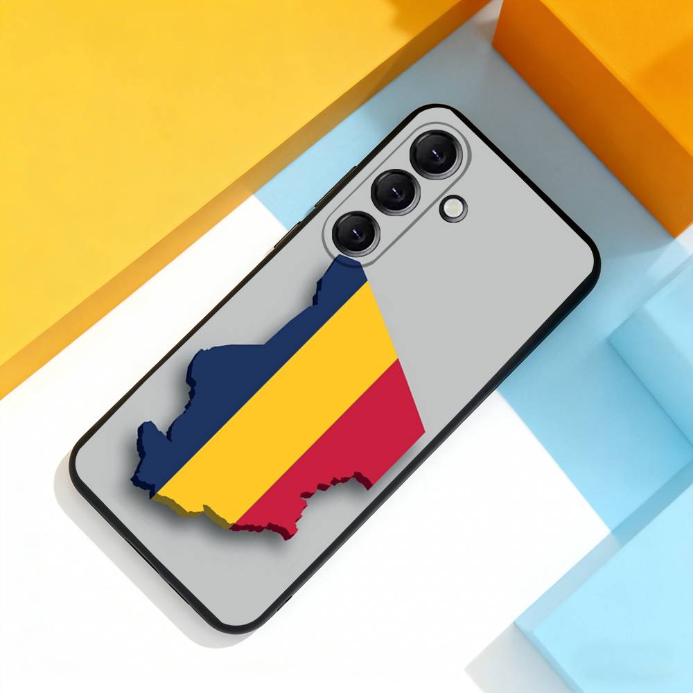 Republic of Chad Flag For Samsung Galaxy A 22,71,53,52,51,72,73,5G,Note,J7,8,9 Phone Case Soft Black Cover Samsung a21s