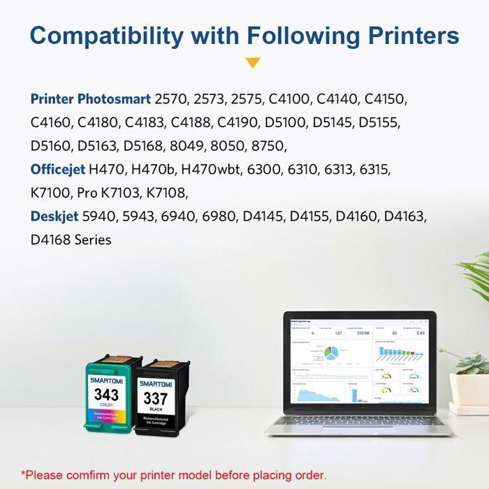 Cartouches d'encre compatibles - SUTEO - 337 343 - Multicolore - 420 pages - A4 - HP DeskJet 5940 - HP OfficeJet H470