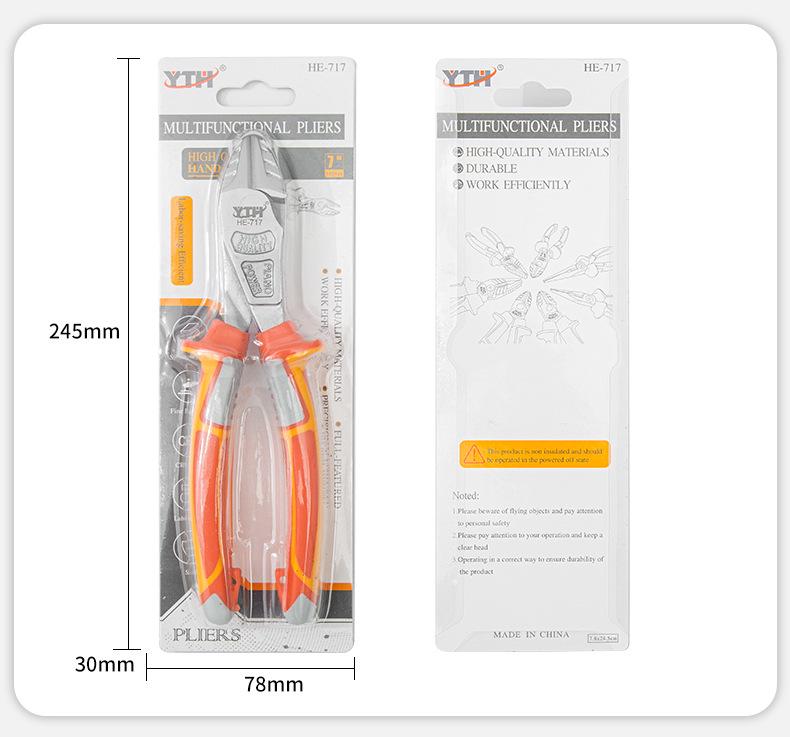 YTH CRV Angled Jaw Needle Nose Diagonal Pliers - Multifunctional, Labor-Saving Wire Cutters for Electricians
