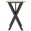 Dining Table X Frame 80 x 50 x 75 cm Solid Pine Wood and Steel