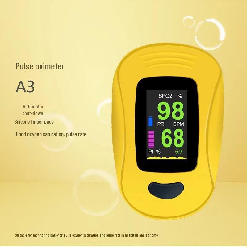 English Version Finger Clip Pulse Oximeter - Monitors Blood Oxygen & Heart Rate