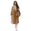 Women's Hepburn Style Korean Pink Wool Coat - Mid-Length, Autumn/Winter 2025 Collection, Petite Fit, High-End Feel