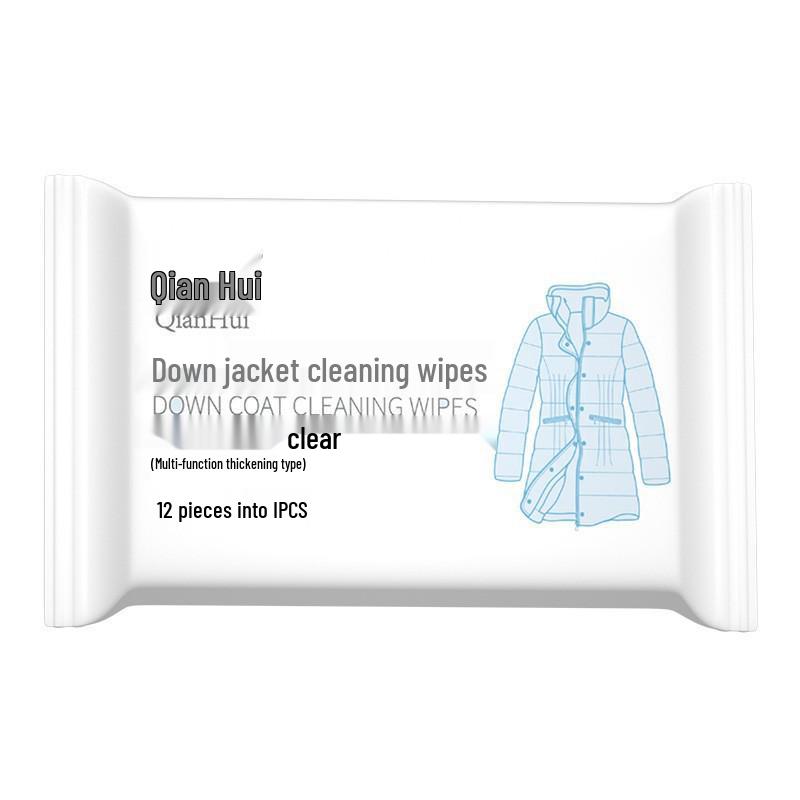 Powerful Stain Removal Wet Wipes for Down Jackets & Windbreakers - No-Wash, Dry Clean Only