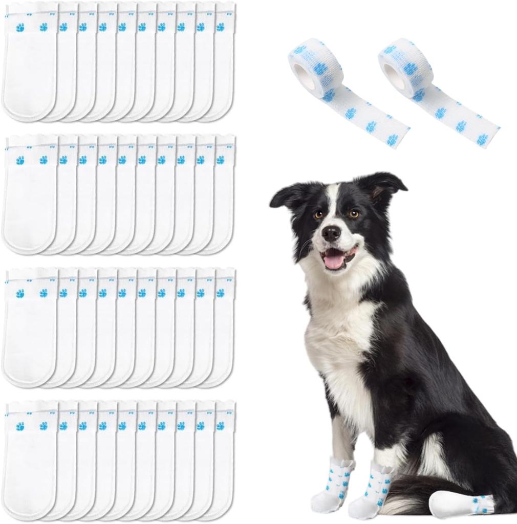 20/40PCS Pet Disposable Paw Shoes Waterproof Non-woven Fabric Dog Anti-Dirt Shoe Covers Outdoor Dog Walking Small Dog Socks