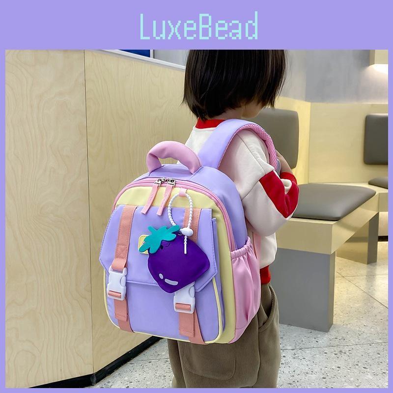 Adorable Kindergarten Cartoon Backpack Trendy Color Block Large Capacity Design
