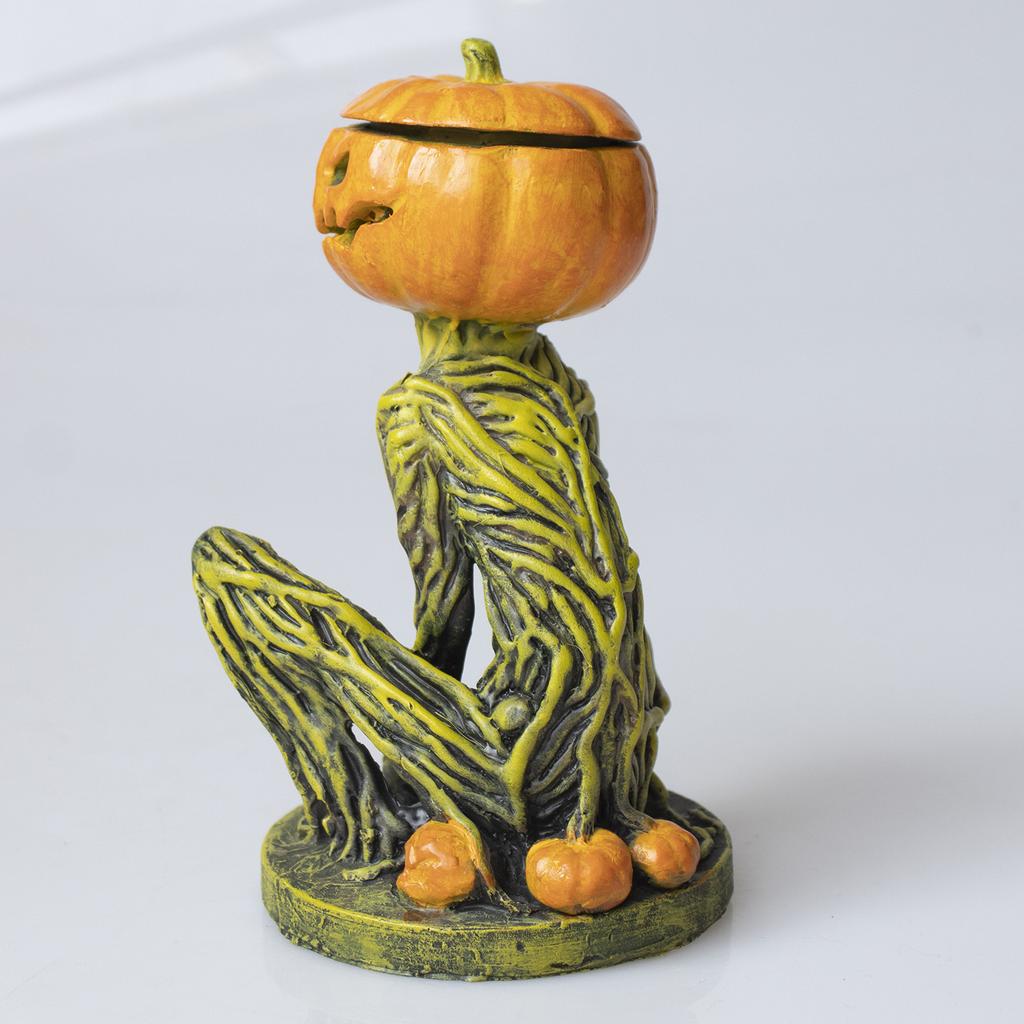 Halloween Pumpkin Candlestick Resin Ornament Desktop Atmosphere Decoration Holiday Gifts