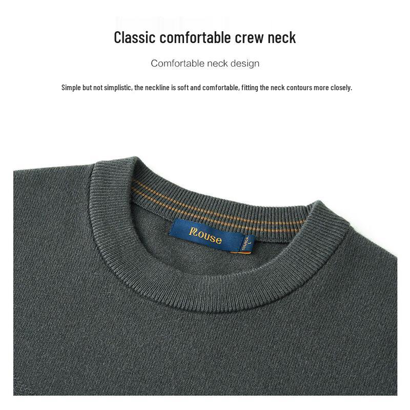 Lozo Men's Solid Color Raglan Long Sleeve Crew Neck Knit Sweater