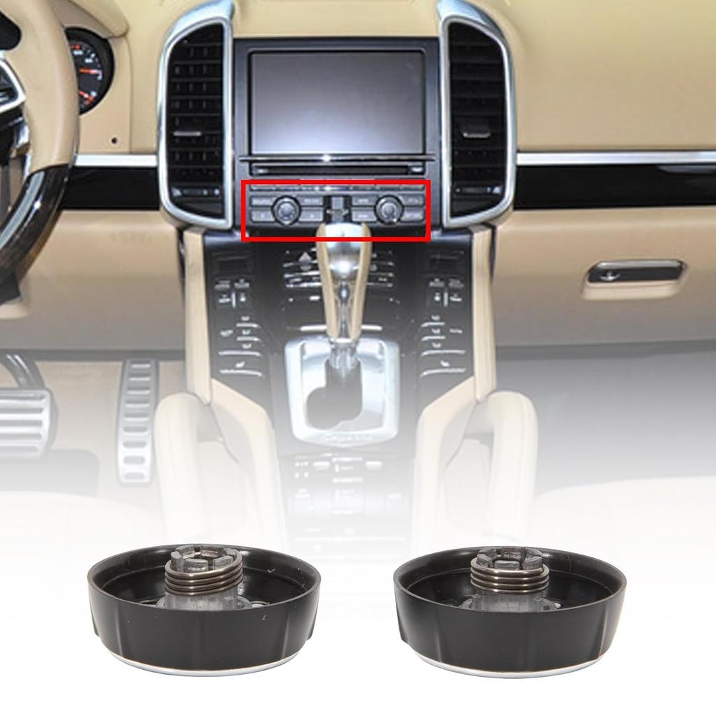 Radio Volume Control Knob Switch Left & Right | for 2011-2017 Cayenne Macan Panamera Dash Audio Button Cover Replace 97064292901 97064293001