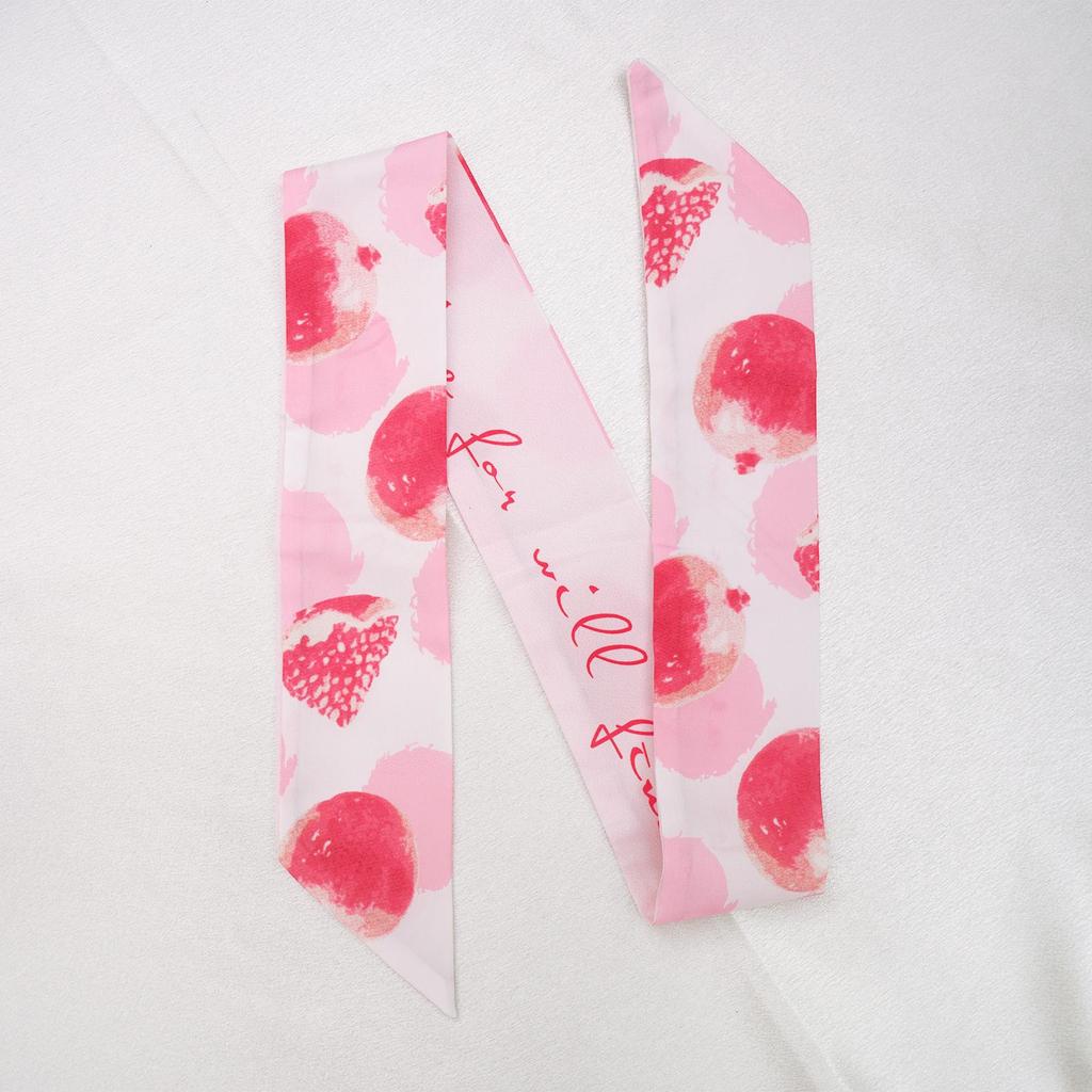 Spring/Summer Fruit Silk Scarf: Cute Headband, Ribbon Tie, Skinny Bag Tie, Souvenir Box Gift.