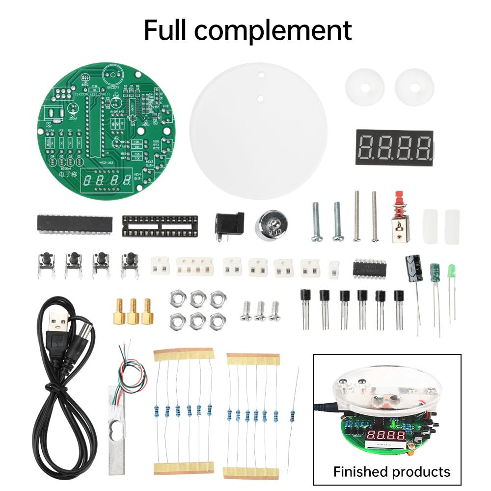 Elektronische Waage DIY Kit 1KG Digitalröhre Elektronische Waage HX711 Chip Basierend auf 51 Mikrocontroller Lötübungskit DC 5V