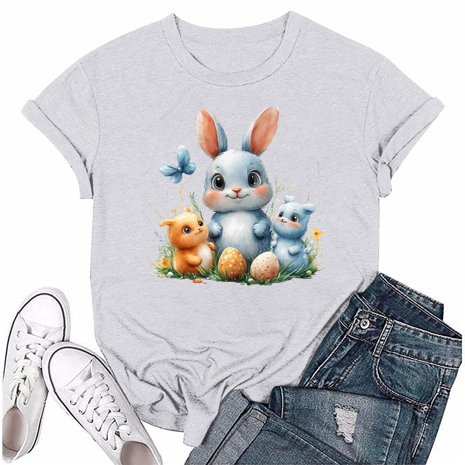 

Женская модная повседневная футболка с круглым вырезом и короткими рукавами L