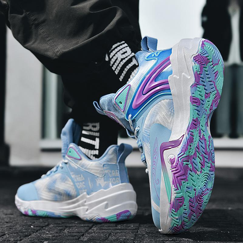 New basketball shoes mesh high-top sports shoes children's and students' game training shoes mandarin duck basketball shoes men's