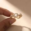 925 Sterling Silver Classic Link Chain Shape Geometric Cubic Zirconia Stackable Exquisite Ring for Women Trendy Party Jewelry