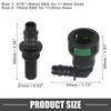 A ABSOPRO Car Fuel Line Hose Quick Release Connector Kit 90 Degree 11.8mm SAE To 5/16" 8mm Hose Plastic Green