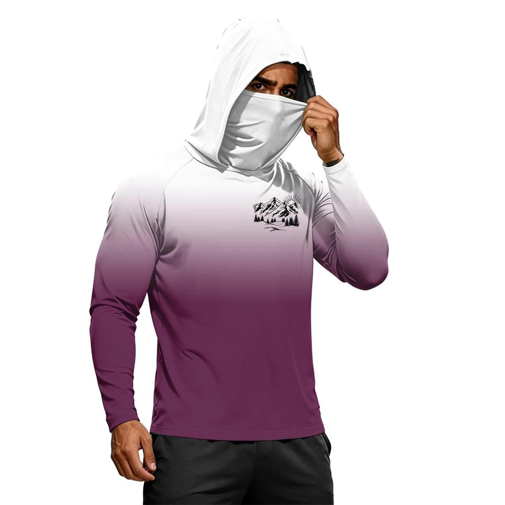 Sudadera con capucha de manga larga para hombre, secado rápido, protección solar UPF50+, para deportes al aire libre, fitness, ligera, transpirable