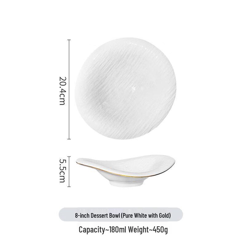 ZISIZ Ceramic Straw Hat Salad & Dessert Bowl