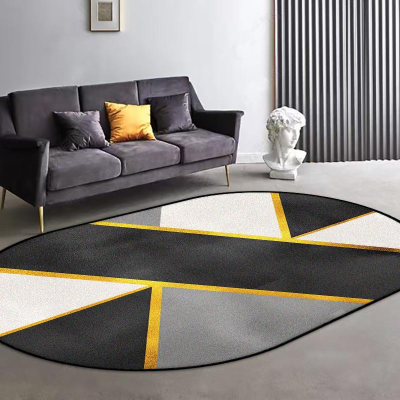 Nordic Geometric Oval CARPET LIVE ROOM Luxury Home Decoration Bedroom Large Area Oval Rugs Washable Antiskid Floor Mats Lounge