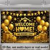2D Glitter Gold Fireworks Welcome Home Photography Background