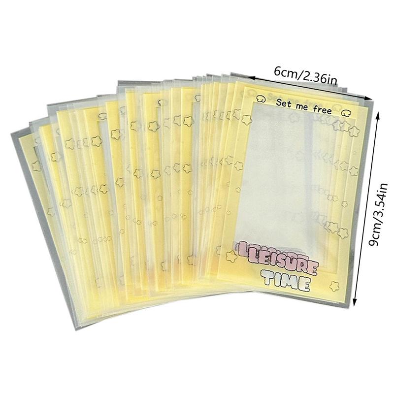 50Pcs Cartoon Small Card Case Star Photo Protection Card Film Packaging Bag Waterproof Anti-Fouling Transparency Photo Album